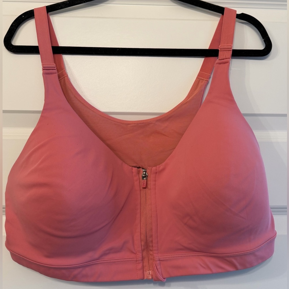 Old Navy Active Coral Zipper Front Sports Bra